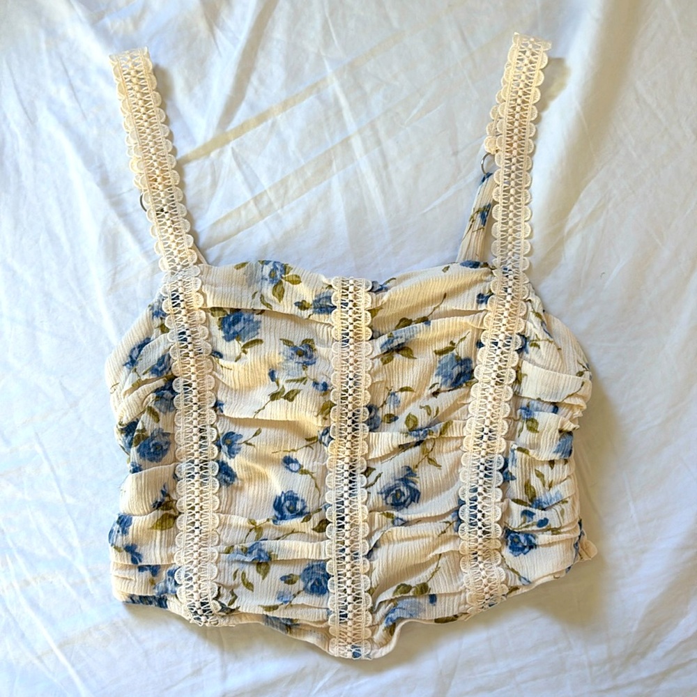 Full tilt Lace Floral Corset Tank Top similar to Reformation